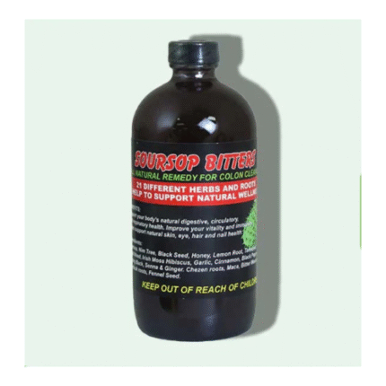 Soursop Bitters Liquid Organic Herbal Detox with Black Seed & Ginger -Supports Digestive Wellness & Immune Function – 16 fl oz