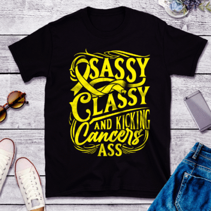 Black Graphic T-Shirt (Yellow Print)